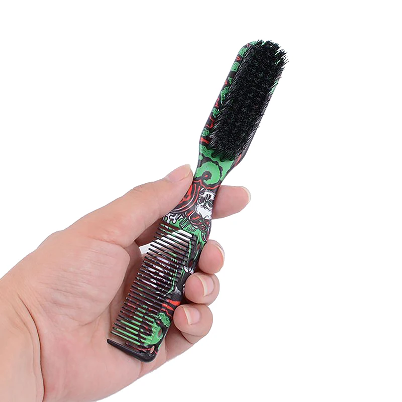 Perie pentru barba, mica, dubla, de buzunar, cu pieptene barber [2]