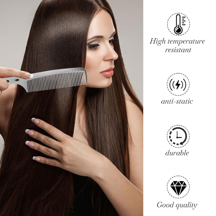 Piepten metalic barber shop, cu maner, argintiu [2]