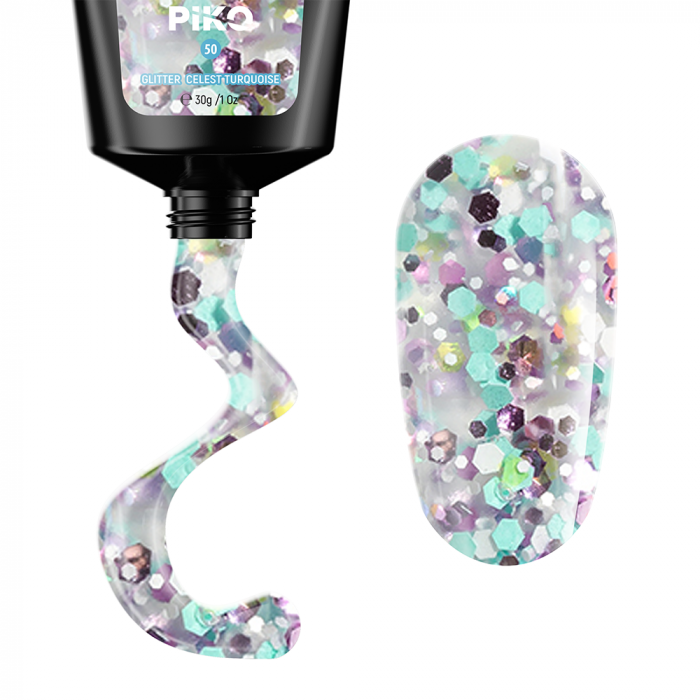 Polygel color Glitter · 30 ml · Celest Turquoise [2]