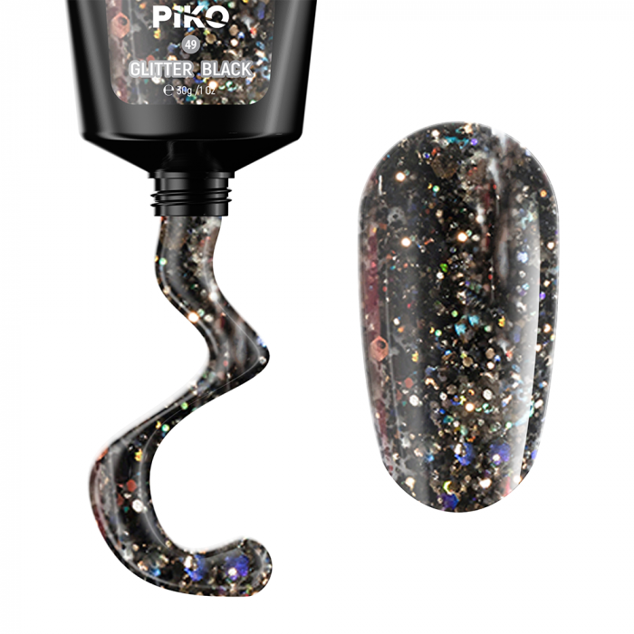 Polygel color Glitter · 30 ml · Black [2]