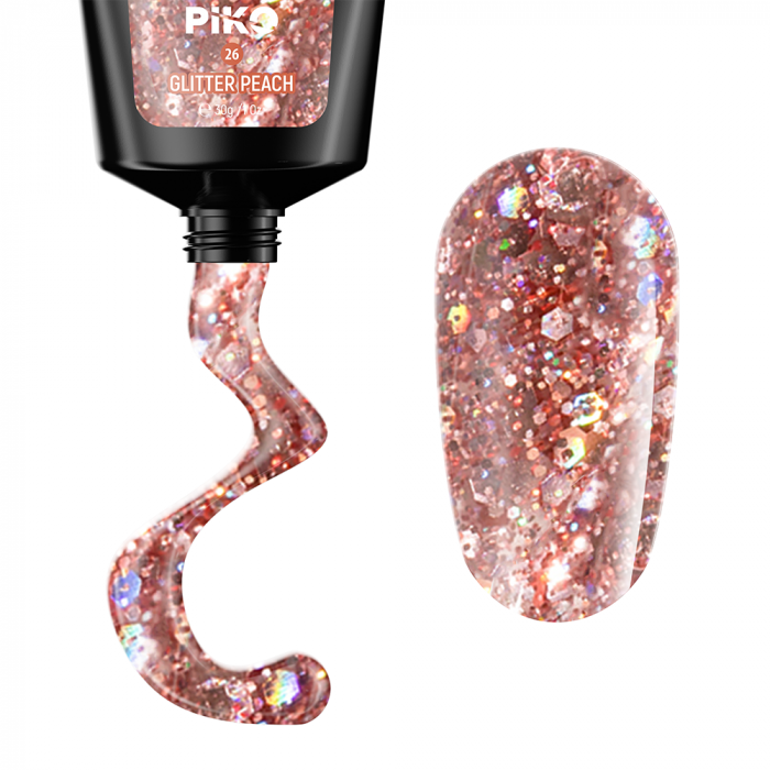 Polygel color Glitter · 30 ml · Peach [2]