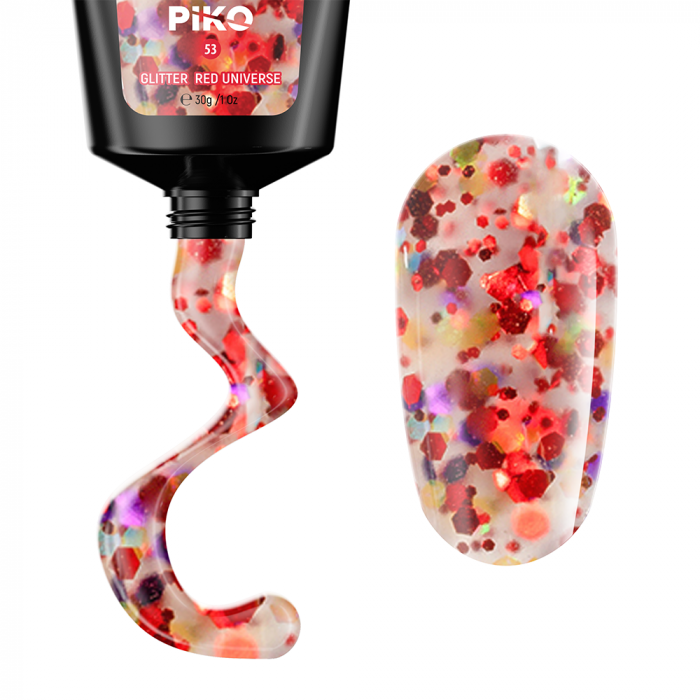 Polygel color Glitter · 30 ml · Red Universe [2]
