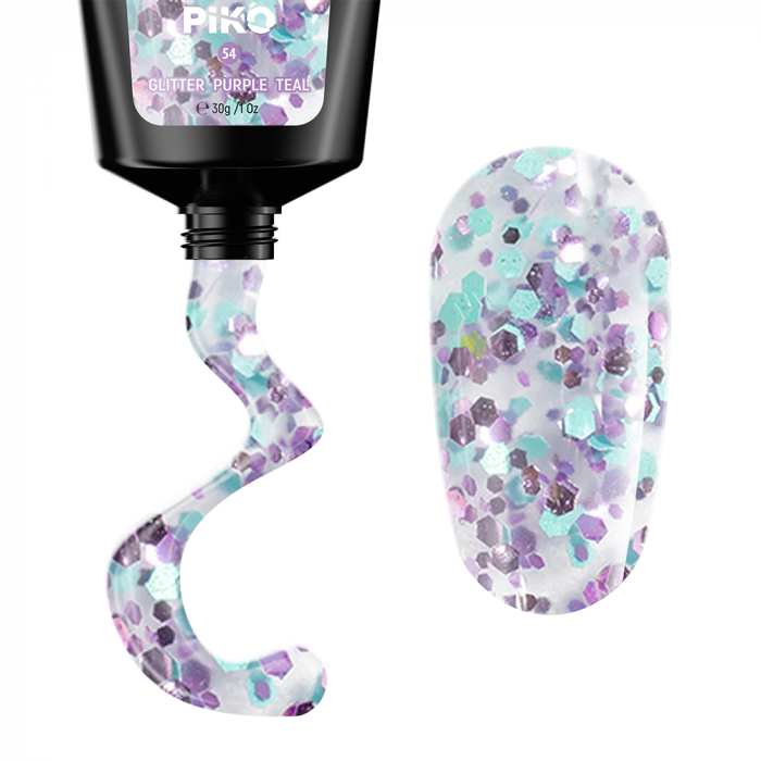 Polygel color Glitter · 30 ml · Purple Teal [2]