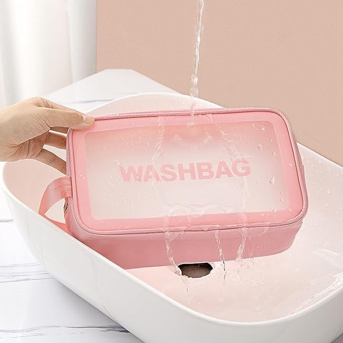 Portfard cosmetice pentru calatorii Washbag, roz - transparent, 25X15X10cm [7]