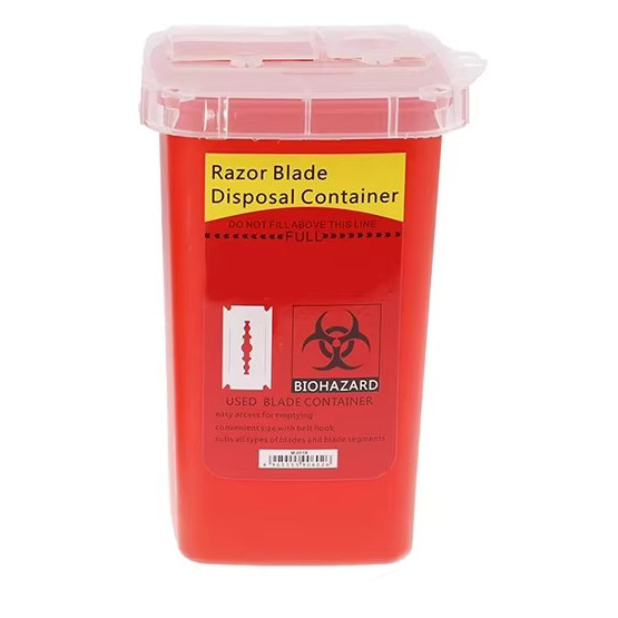 Recipient depozitare lame folosite, container deseuri periculoase, pentru salon barber frizerie [5]