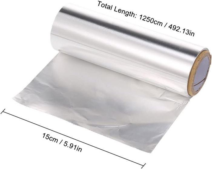 Rola folie aluminiu profesionala pentru vopsit parul suvite, 16cm x 1.25m [2]