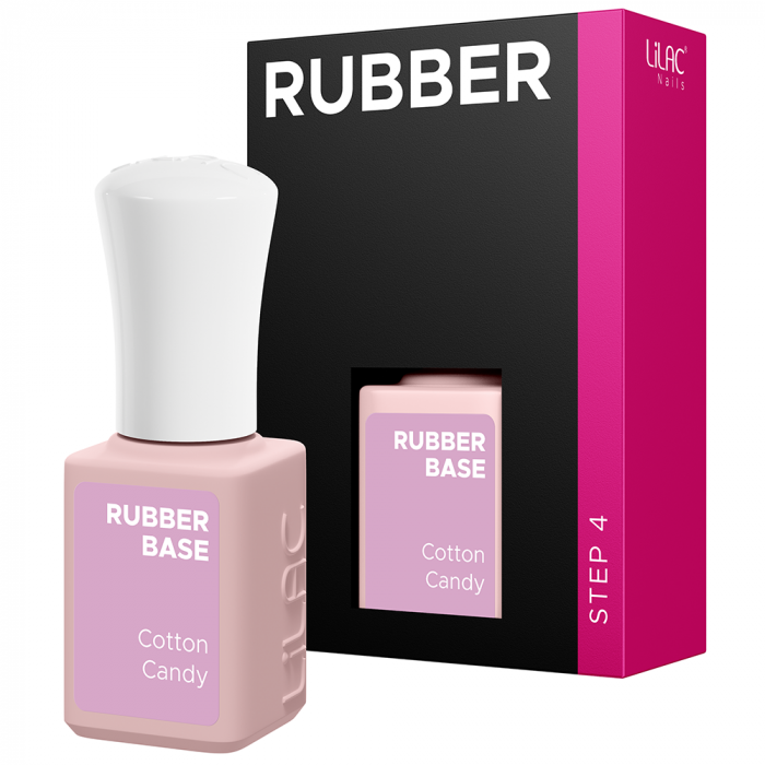 Rubber Base Lilac, Cotton Candy, baza si oja semipermanenta 6 g [3]