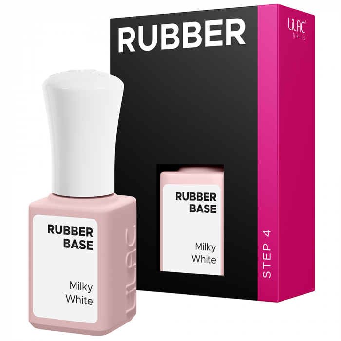 Rubber Base Lilac, Milky White, baza si oja semipermanenta 6 g [3]