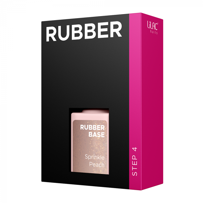Rubber Base Lilac, Sprinkle Peach, baza si oja semipermanenta 6 g [3]