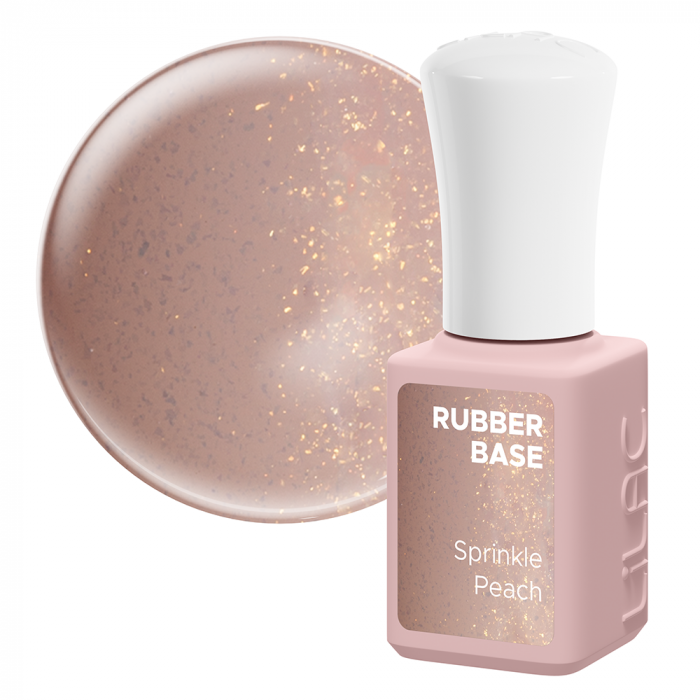 Rubber Base Lilac, Sprinkle Peach, baza si oja semipermanenta 6 g [4]