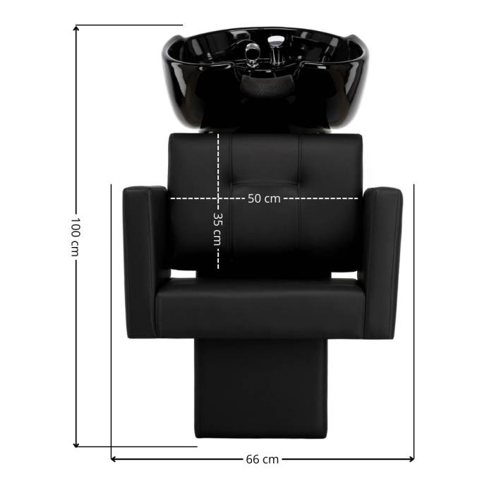 Scafa frizerie coafor, cu bazin din ceramica, Neagra, Profesionala, Universala [2]
