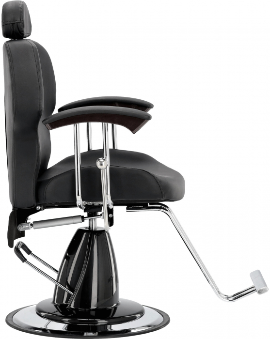 Scaun barber shop, hidraulic, reglabil pe inaltime, cu tetiera, Negru, Mateo [3]