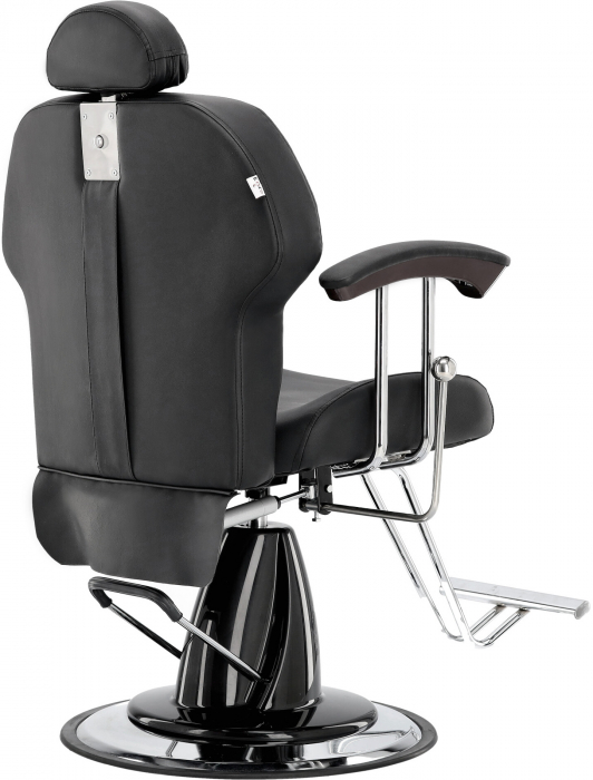 Scaun barber shop, hidraulic, reglabil pe inaltime, cu tetiera, Negru, Mateo [4]