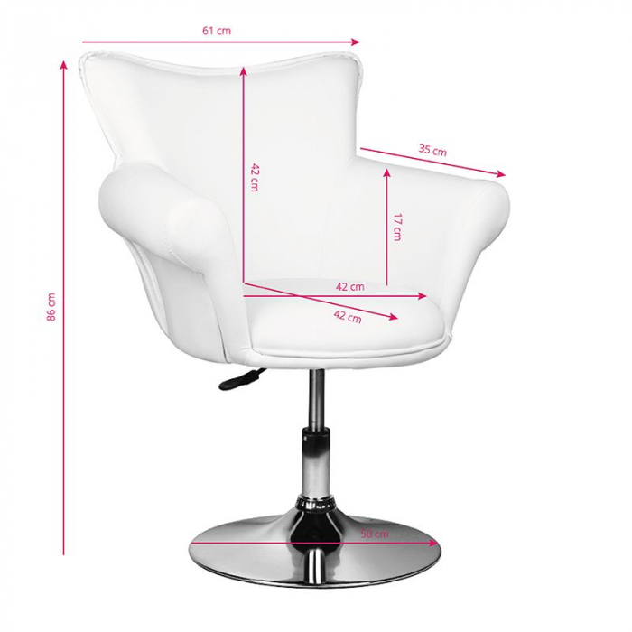 Scaun coafor Diva · alb [5]