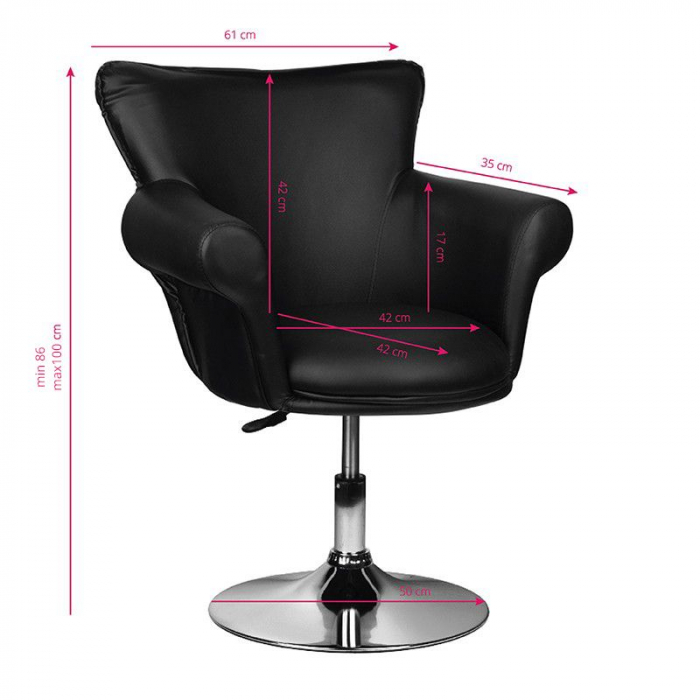 Scaun coafor Diva · negru [5]