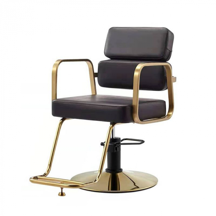 scaun frizerei coafor negru auriu [3]