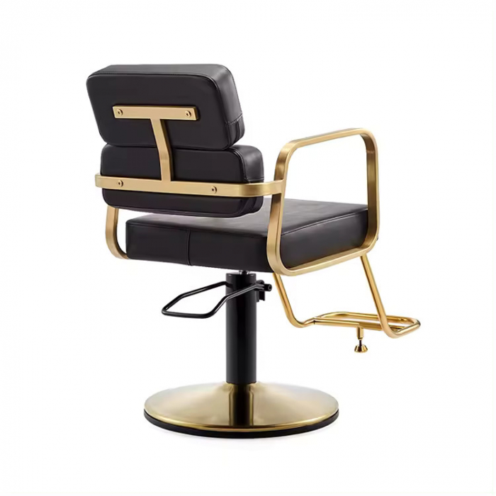 scaun frizerei coafor negru auriu [2]