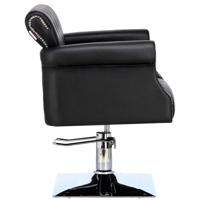 Scaun coafor frizerie, reglabil pe inaltime, elegant si luxos, tip Chesterfield, negru, Tavy [2]