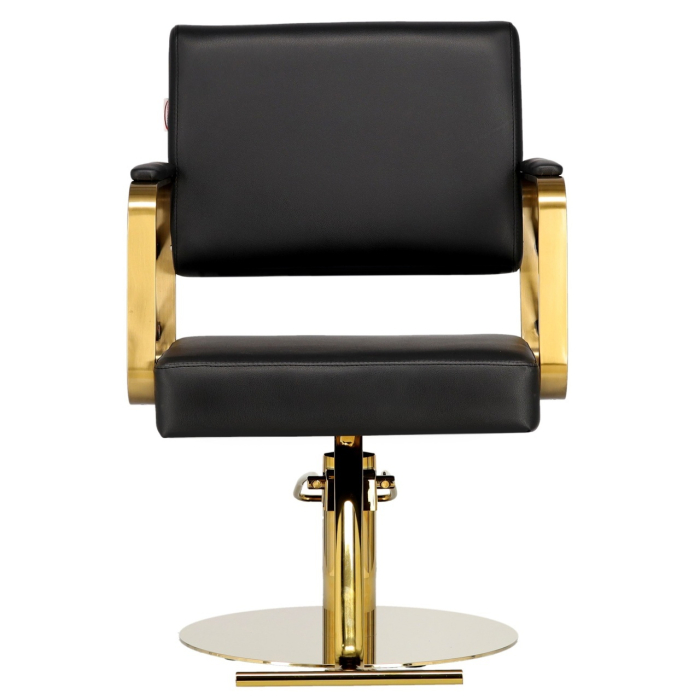 Scaun coafor luxos, Negru cu auriu, hidraulic, reglabil pe inaltime, pentru frizerie [6]