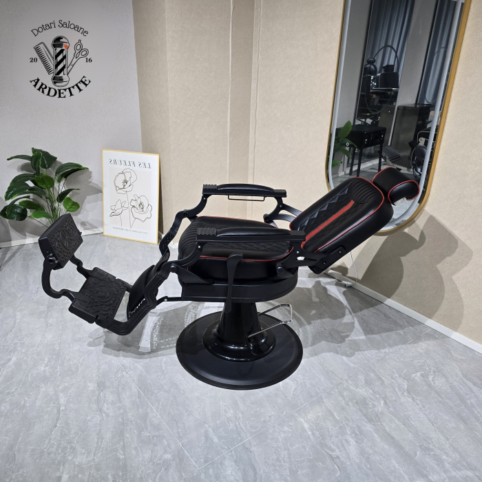 Scaun Frizerie Profesional Ronnie – Confort Premium și Stil Vintage/Modern [8]