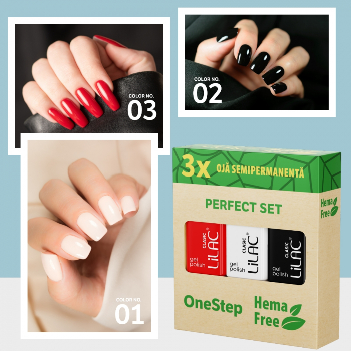Set 3 oje semipermanente fara Hema, Colectia basic, 3 bucati [2]