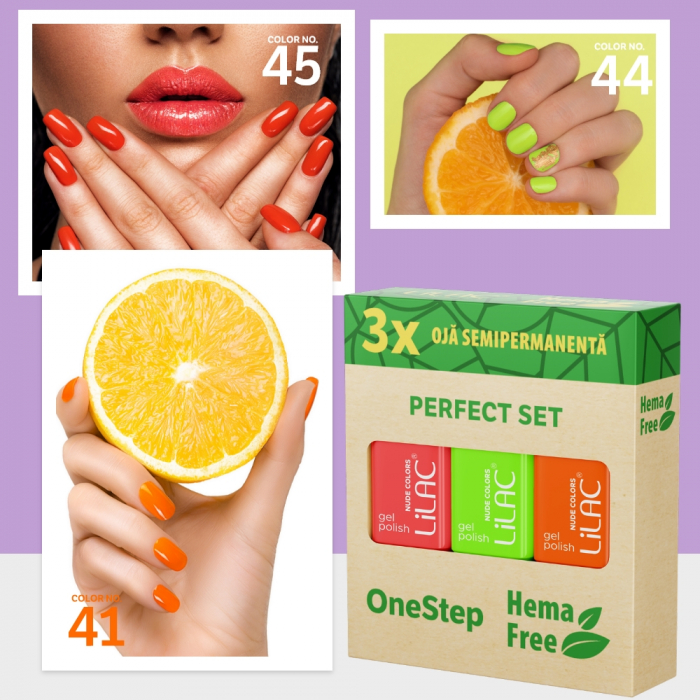 Set 3 oje semipermanente fara Hema, Colectia neon, 3 bucati [2]