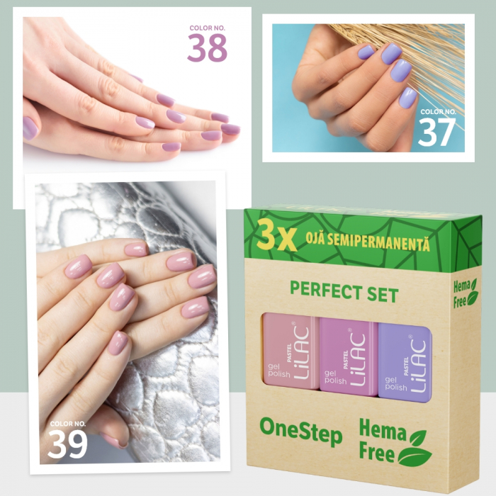 Set 3 oje semipermanente fara Hema, Colectia pastel, 3 bucati [2]