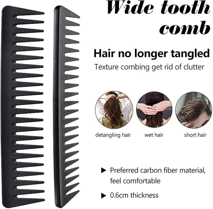 Set 4 perii coafor si piepteni frizerie, negri [7]