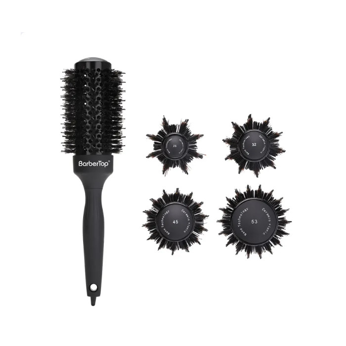 Set 4 perii rotunde profesionale coafor, ceramice, 25/32/45/53mm, cu ac pentru secționare, perii rotunde pentru coafat [5]