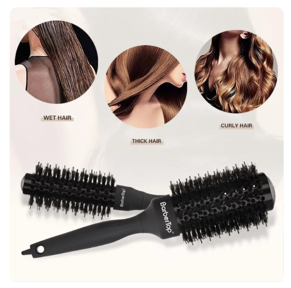 Set 4 perii rotunde profesionale coafor, ceramice, 25/32/45/53mm, cu ac pentru secționare, perii rotunde pentru coafat [6]