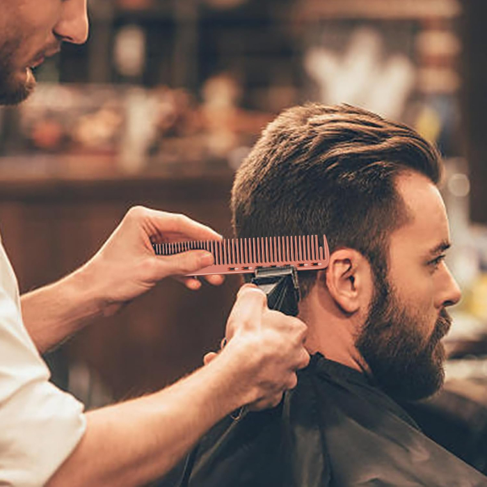 Set 4 piepteni frizerie coafor, metalici, auriu gold, profesionali [8]