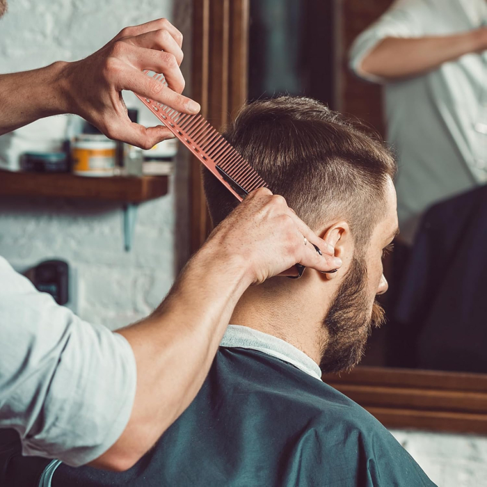 Set 4 piepteni frizerie coafor, metalici, auriu gold, profesionali [4]