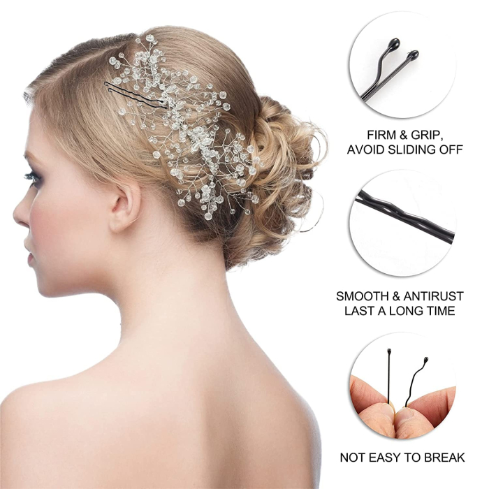 Set agrafe de păr profesionale negre – 500 g, mărimea 6, ondulate, pentru coafor [3]