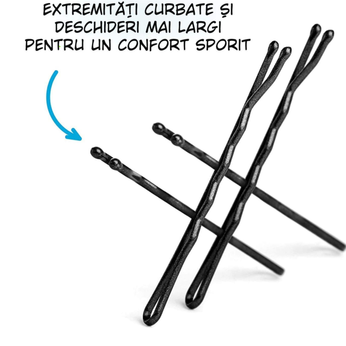 Set agrafe de păr profesionale negre – 500 g, mărimea 6, ondulate, pentru coafor [8]