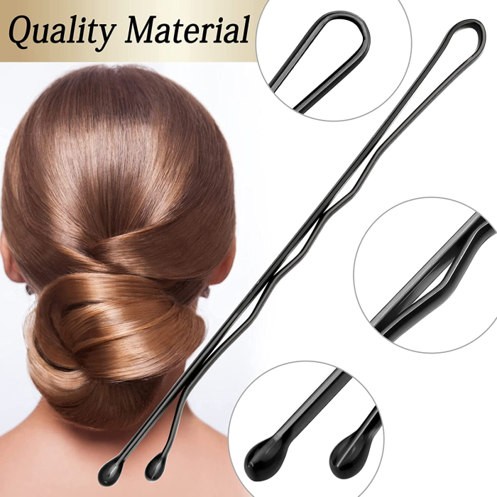 Set agrafe de păr profesionale negre – 500 g, mărimea 6, ondulate, pentru coafor [2]