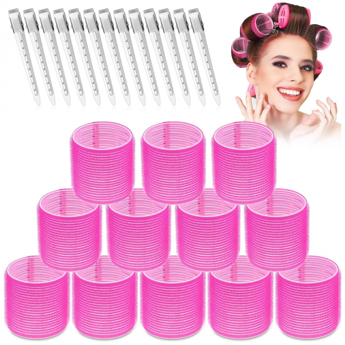 Set Bigudiuri mari cu scai, 12 buc, cu 12 clame coafor metalice [2]
