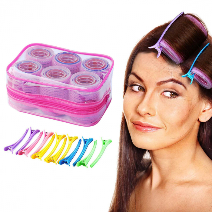 Set Bigudiuri mari cu scai, 3 marimi, 18 buc +18 clame coafor in gentuta [3]