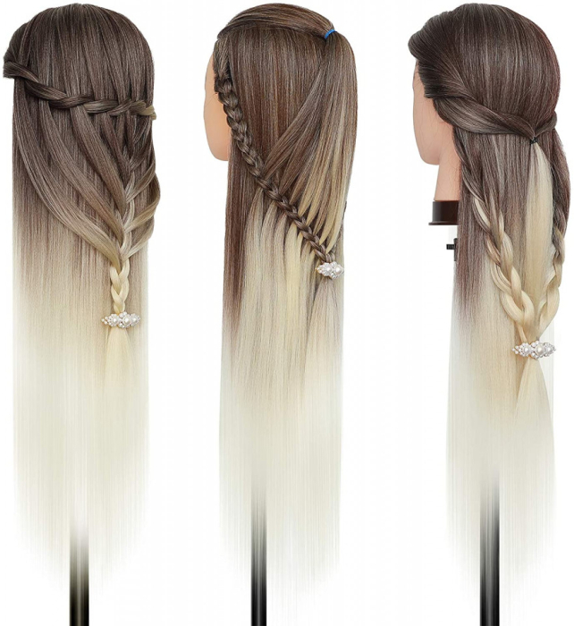 Set cap practica manechin Valeria Ombre cu ace agrafe coc exersat coafuri impletituri salon frizerie [7]