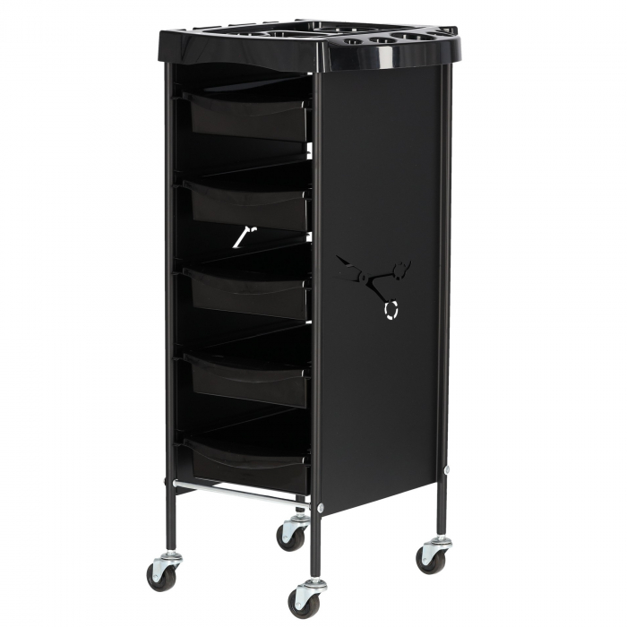 Set complet mobilier coafor cu scafa, scaun frizerie, oglinda LED, Gri cu Argintiu [2]