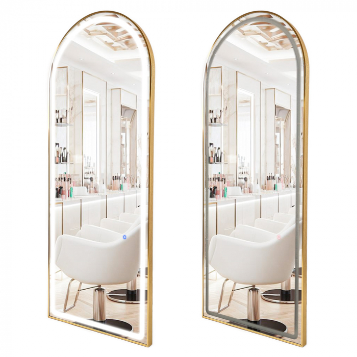 Set complet mobilier coafor cu scaun verde cu auriu și scafă profesională [7]