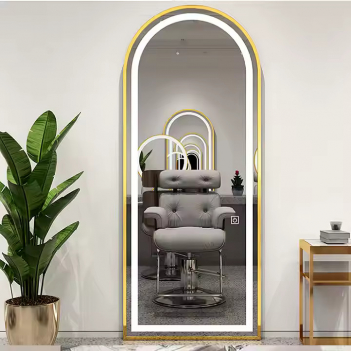 Set complet mobilier coafor cu scaun verde cu auriu și scafă profesională [5]