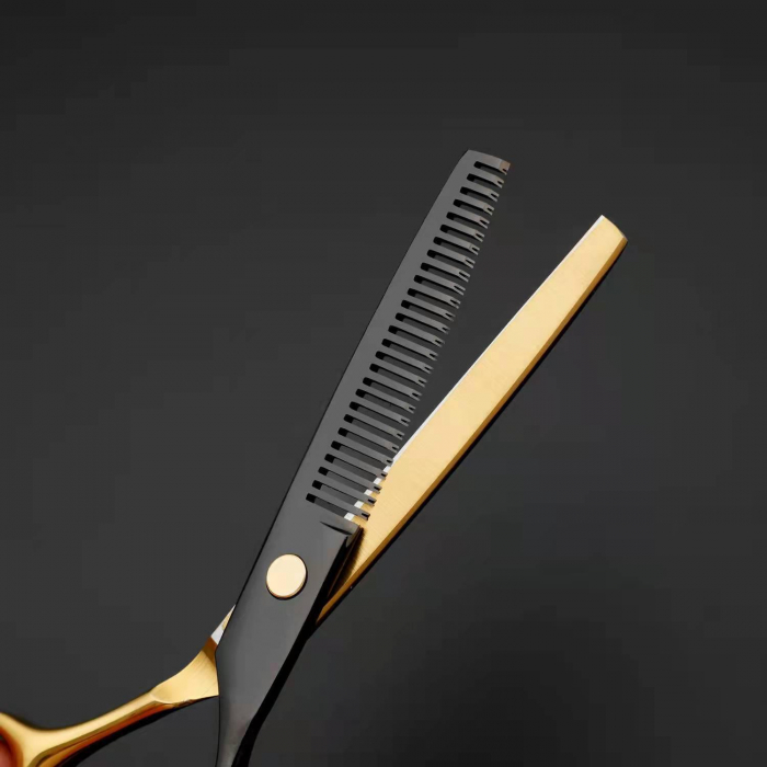Set foarfeca de tuns si filat 6" pentru frizerie coafor cu geanta frizerie, Dorian [4]