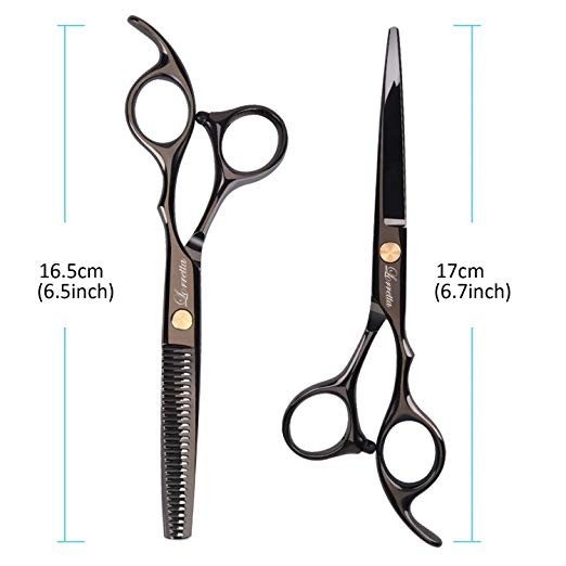Set foarfeca de tuns si filat negru Baroc marime 6" si pieptan carbon clame pentru frizerie salon [4]