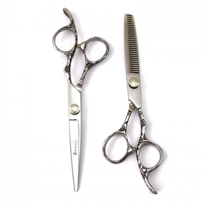Set foarfeca tuns si filat, Ardette, 10 piese, Inox, Husa depozitare, Manta frizerie, Clame metalice, pamatuf, pieptene carbon [4]