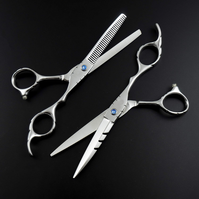Set foarfeca tuns si foarfeca filat · Serenity Cut · clipsuri metalice · pieptan carbon · husa depozitare · cheita reglare tensiune. [6]