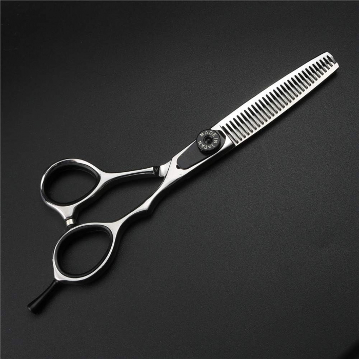 Set foarfeca tuns si foarfeca filat · Sword Cut · 10 piese ·  clipsuri metalice · pieptan carbon · husa depozitare · pelerina tuns · pamatuf frizerie · brici pentru filat parul. [11]