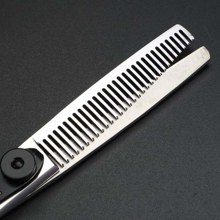 Set foarfeca tuns si foarfeca filat · Sword Cut · 10 piese ·  clipsuri metalice · pieptan carbon · husa depozitare · pelerina tuns · pamatuf frizerie · brici pentru filat parul. [5]