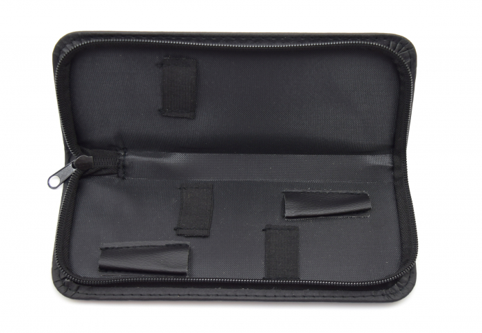 Set foarfeca tuns si foarfeca filat · Sword Cut · 10 piese ·  clipsuri metalice · pieptan carbon · husa depozitare · pelerina tuns · pamatuf frizerie · brici pentru filat parul. [13]