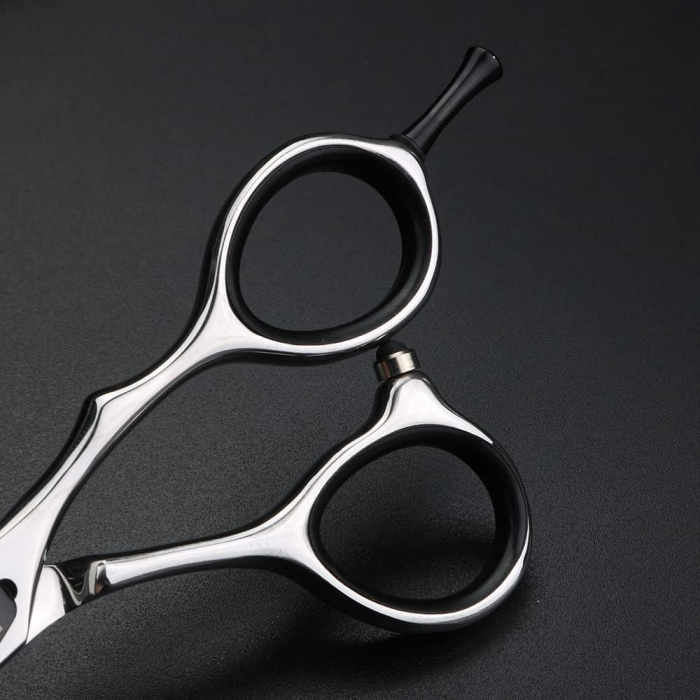 Set foarfeca tuns si foarfeca filat · Sword Cut · 10 piese ·  clipsuri metalice · pieptan carbon · husa depozitare · pelerina tuns · pamatuf frizerie · brici pentru filat parul. [6]