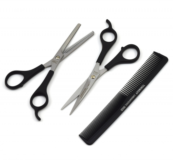 Set foarfece de tuns Henbor model Opax07 6 piese cu pelerina, pamatuf, pulverizator, piepten frizerie [4]
